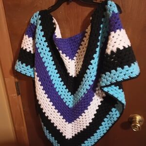 Multicolor Chevron Knit Shawl
